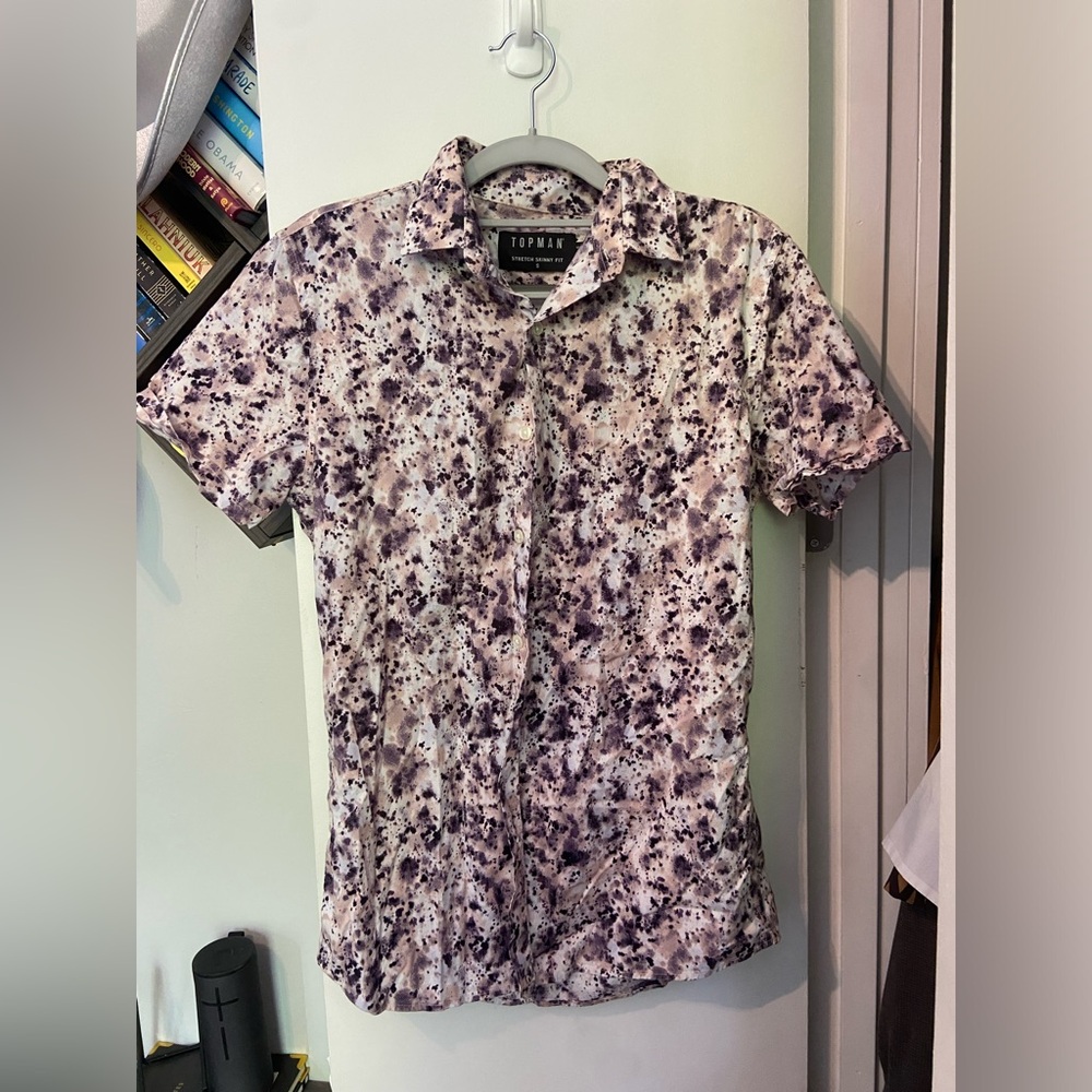 Topman S splattered short sleeve